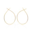 Maxi Brinco Feminino Rommanel Formato Gota Folheado Ouro 18k