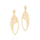 Maxi brinco flores folheado a ouro 527064 Rommanel