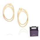 Maxi Brinco Oval Banhado a Ouro Rommanel 527409