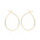 Maxi Brinco Rommanel 526933 Gota Folheado A Ouro