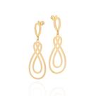 Maxi Brinco Rommanel Pêndulo Trabalhado Banhado Ouro 18k 527570