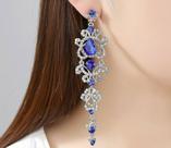Maxi Brincos Festa Cristal Roxo ou Branco
