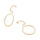 Maxi Brincos Rommanel Banhado A Ouro 18k Abstrato Trabalhado