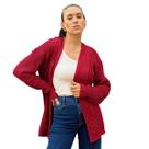 Máxi Cardigan Trançado Tricot Lã