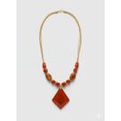 Maxi Colar Pedra Resina Brilho - Laranja - Mod Begonia Maxi Colar Pedra Resina Brilho - Laranja - Mod Begonia
