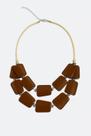 Maxi Colar Petúnia Marrom - detalhes prata - CL-PTM