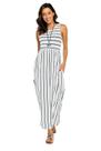 Maxi Dress Hount feminino com gola redonda e cintura elástica com 2 bolsos
