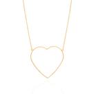 Maxi Feminino Colar Coração Banhado a Ouro 18k 532069