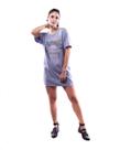 Maxi t-shirt com strass azul maria genô