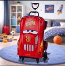 Maxtoy Mala Infantil Carros 3851AM22 Mochila Escolar com Rodinhas Triplas e Design 3D de Relâmpago McQueen para Crianças