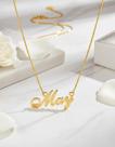 May colar de nome folheado a ouro 18k