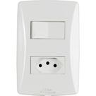 Mec-tronic petra - conjunto 4x2 - 1 tomada 10a + 1 interruptor simples