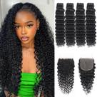 Mechas de Cabelo SheList 16-22" Deep Wave com Fechamento HD 5x5 Mechas de Cabelo SheList 16-22" Deep Wave com Fechamento HD 5x5