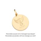 Medalha Anjo personalizável Banhado a Ouro Rommanel 542816 Medalha Anjo personalizável Banhado a Ouro Rommanel 542816