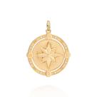Medalha cara metade rosa dos ventos folheada a ouro 18k com zircônias Medalha cara metade rosa dos ventos folheada a ouro 18k com zircônias
