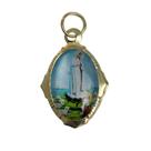 Medalha Chapa Resinada de Nossa Senhora de Fátima Dourada (2 unidades)