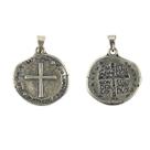 Medalha das Duas Cruzes Prata Velha 22 mm