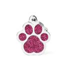 Medalha de Identifição Cão Pata Glitter Pink ( Gravação Inclusa )