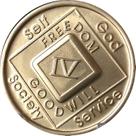 Medalha Narcóticos Anônimos Bronze 4 Anos 34x2mm