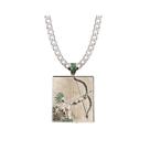 Medalha orixá oxóssi banhado rhod micro zircônia verde