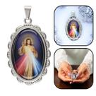 Medalha Pingente Jesus Misericordioso Oval