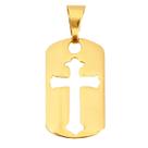 Medalha Placa Pingente Cruz Crucifixo Vazada Banhado a Ouro 18k