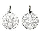 Medalha São Bento Dupla Face Original 11 milímetros Ouro Branco 18K K120
