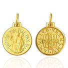 Medalha São Bento Dupla Face Tradicional 11 milímetros Ouro 18K 750 K100