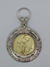 Medalhão De Berço Anjo Da Guarda Prateado/Dourado
