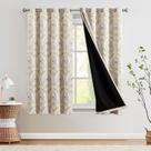 Medalhão de damasco amarelo Blackout Curtains jinchan 160x160cm