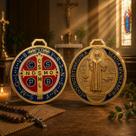Medalhão São Bento 13,5 cm Proteção Espiritual Decoração Medalhão São Bento 13,5 cm Proteção Espiritual Decoração