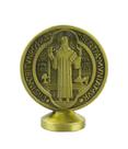 Medalhão São Bento Dourado ou Prateado Metal Uso Carro 5.5cm