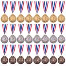 Medalhas de prêmio Favide Gold Silver Bronze 5 cm com fita x24