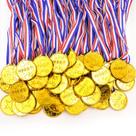 Medalhas do Prêmio do Vencedor: Darovly Gold Plastic, 50 peças com fita