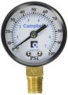 Medidor Campbell PG1T-NL 0-100 PSI Face de 5 cm de rosca de 1/4"