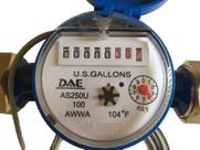 Medidor de água DAE AS250U-100P 1 com saída de pulso, 10L/pulso