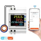Medidor De Energia Inteligente WiFi Tuya, Monitor De Tensão E Corrente DIN-Rail, Medidor De Energia