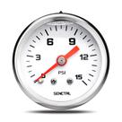 Medidor de pressão de combustível SENCTRL 0-15 Psi com óleo de silicone preenchido