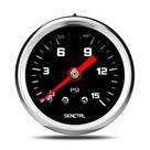 Medidor de pressão de combustível SENCTRL 0-15 Psi com óleo de silicone preenchido