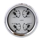 Medidor VDO 110-15800 Cockpit Marine 4 em 1 de pressão de óleo, temperatura da água, nível de combustível e voltímetro - branco