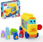 MEGA BLOKS First Builders Toddler Block Toys Set, Build Count Bus 45 Pieces, Learn Numbers and Counting, Yellow, Ages 1 Years
