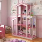 Mega Casa De Boneca Sonho 8 Cômodos Branco Rosa
