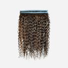 Mega Hair Fita Adesiva Fibra Vegetal Castanho Cacheado