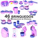 Mega Kit Cozinha Infantil Eletro Jogo Panela Talheres 46pç