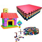 Mega Kit Infantil Multiblocos, Lig Barras e Tatame para Brincadeiras Seguras