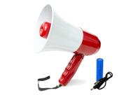 Megafone Japomizuno 30W Recarregável com USB e Reprodutor, Vermelho Megafone Japomizuno 30W Recarregável com USB e Reprodutor, Vermelho