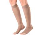 Meia 3/4 782 20-30 longa pé aberto capuccino ever sheer nude - sigvaris