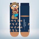 Meia 3D Divertida Soquete Licenciado Personagens Turma da Monica Chico Bento Snoopy -