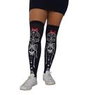 Meia 5/8 Feminina Caveira com Laço Vermelho - Tamanho Único