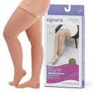 Meia 7/8 Compressiva Meia Coxa Sigvaris Ever Sheer 20-30mmhg Ponteira Aberta - Capuccino